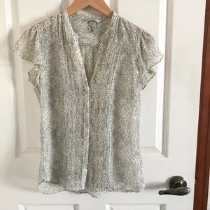 Cream polka dot blouse